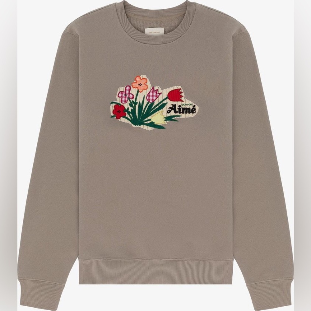 AIME LEON DORE Floral Appliqué Crewneck Sweatshirt